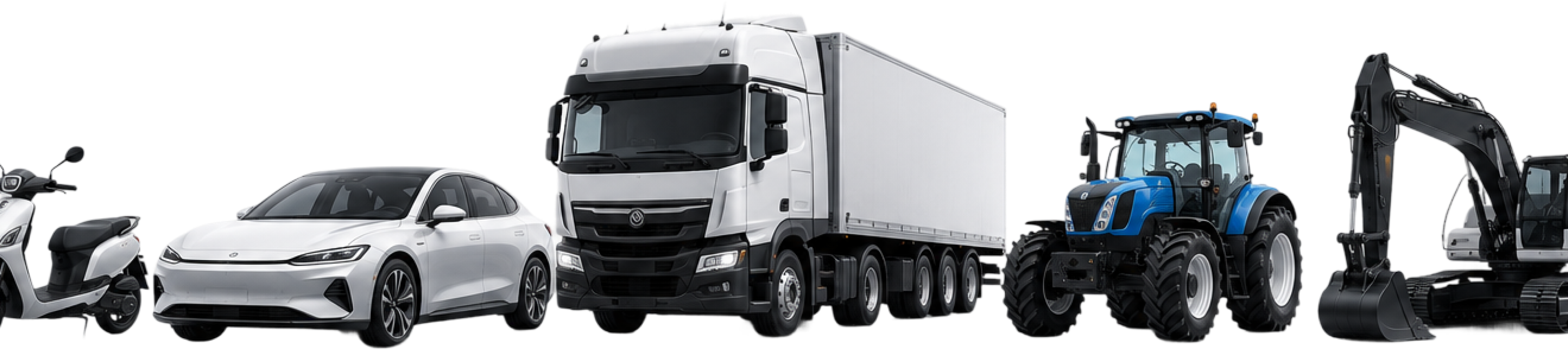 DMSJoy supports all vehicle types — EVs, two-wheelers, trucks, tractors and excavators
